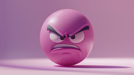 Intense Anger: Hyper-Realistic Depiction of an Angry Smiley in a Minimalist Setting