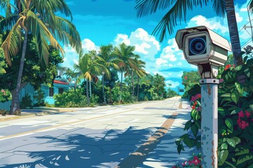 surveillance camera on the road