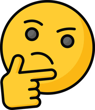 recommend clip art: Well designed thinking emoji icon design, ready to use premium vector