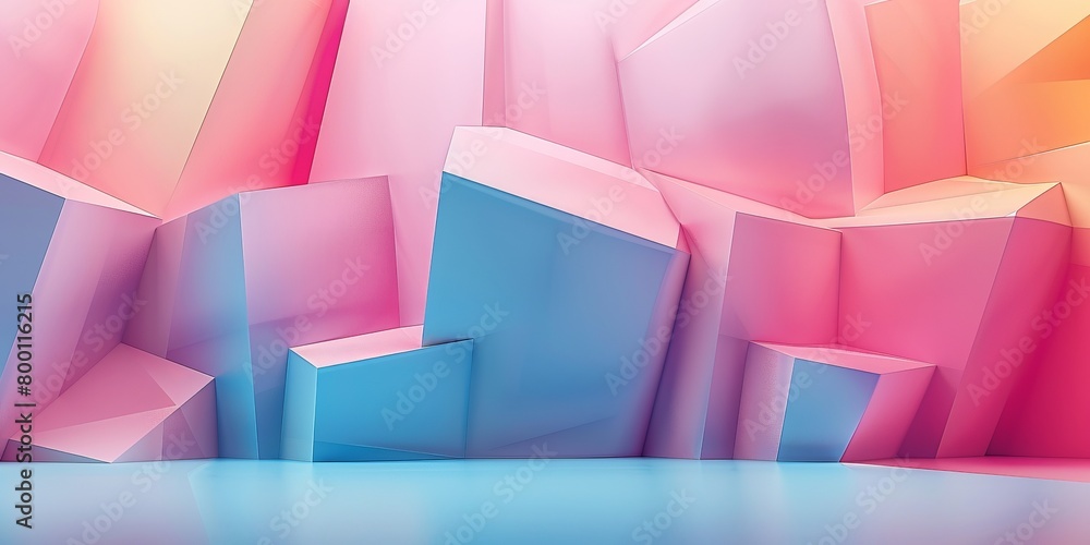 Aufkleber pastel colored tech background with a geometric 3d structure. clean, minimal design with simple futu