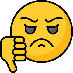 Carefully crafted amazing icon of dislike emoji, unique and creative vector