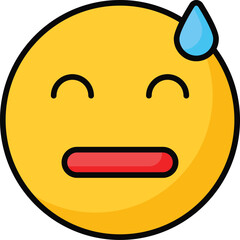 Embarrassed, guilty, worried emoji vector design, isolated on white background