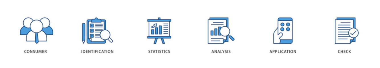 Kyc icons set collection illustration of analysis, check, application, statistics, identification, consumer icon live stroke and easy to edit 