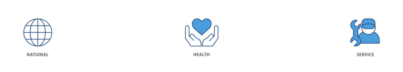 NHS icons set collection illustration of globe, hospital, health insurance, ambulance, patient, and medical apps icon live stroke and easy to edit 