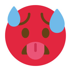 Obraz premium Hot Face Emoji Icon