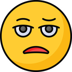 Fototapeta premium Bored face expression, icon of bored emoji, premium vector
