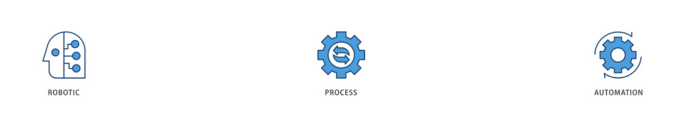 RPA icons set collection illustration of robot, ai, artificial intelligence, automation, process, conveyor, and processor icon live stroke and easy to edit 