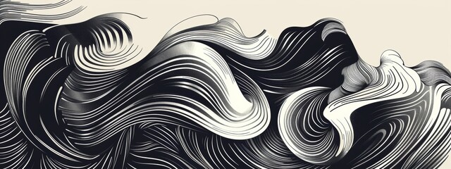 Fototapeta premium Black and White Swirling Pattern