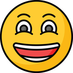 Enthusiastic emoji icon, happy face vector design