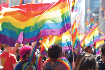 Pride Month, LGBTQ Greeting Card Background, Generative AI