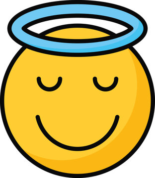 Perfectly designed icon of angel emoji, ready to use vector
