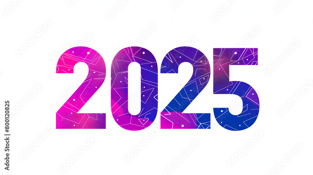 Aufkleber a colorful background with the number twenty-five written in purple and pink. the background is fill