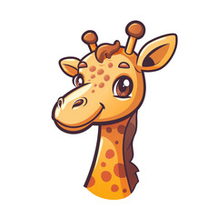 Obraz premium Cute smiling giraffe cartoon illustration