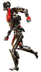 3D Rendering Male Robot on White