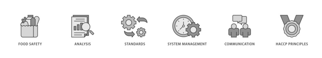ISO 22000 icons set collection illustration of quality, management, standard, assurance, business, certification and service icon live stroke and easy to edit 