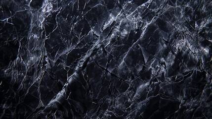 Sophisticated Luxury of Black Marble with White Veining