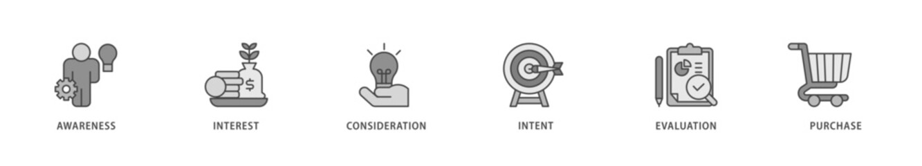 Marketing icons set collection illustration of strategy, concept, communication, target group, online, print and business icon live stroke and easy to edit 