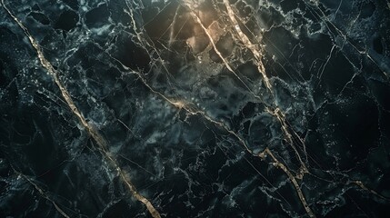 Sophisticated Luxury of Black Marble with White Veining