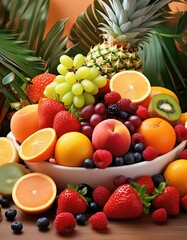 Naklejka na ściany i meble fruits on the table