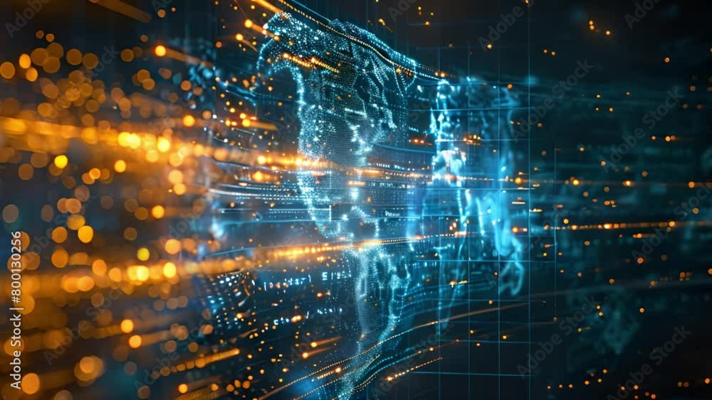 Aufkleber digital representation of global connectivity and data exchange
