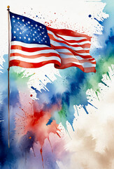 American independence day, images, illustration, background, watercolor