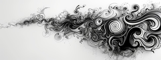 Black and White Swirling Pattern