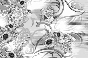 black and white geometrical pattern digital short design  