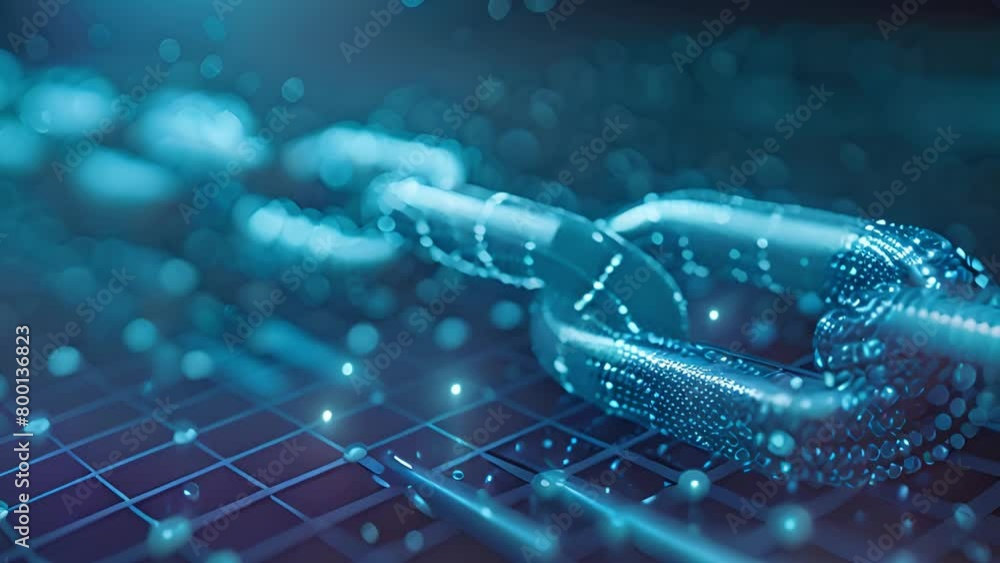 Poster digital blockchain visualization in cyberspace