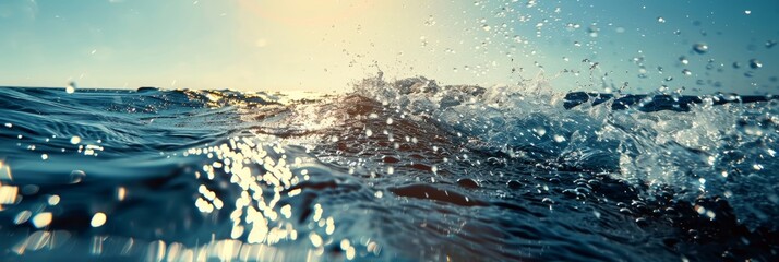 Water splash tide on surface of sea