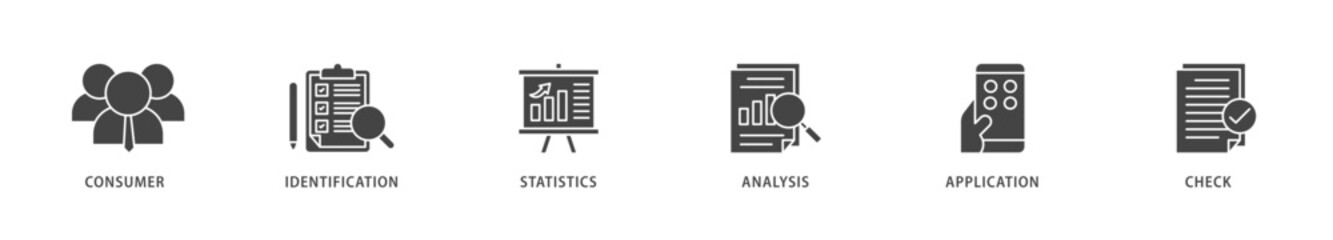 Kyc icons set collection illustration of analysis, check, application, statistics, identification, consumer icon live stroke and easy to edit 