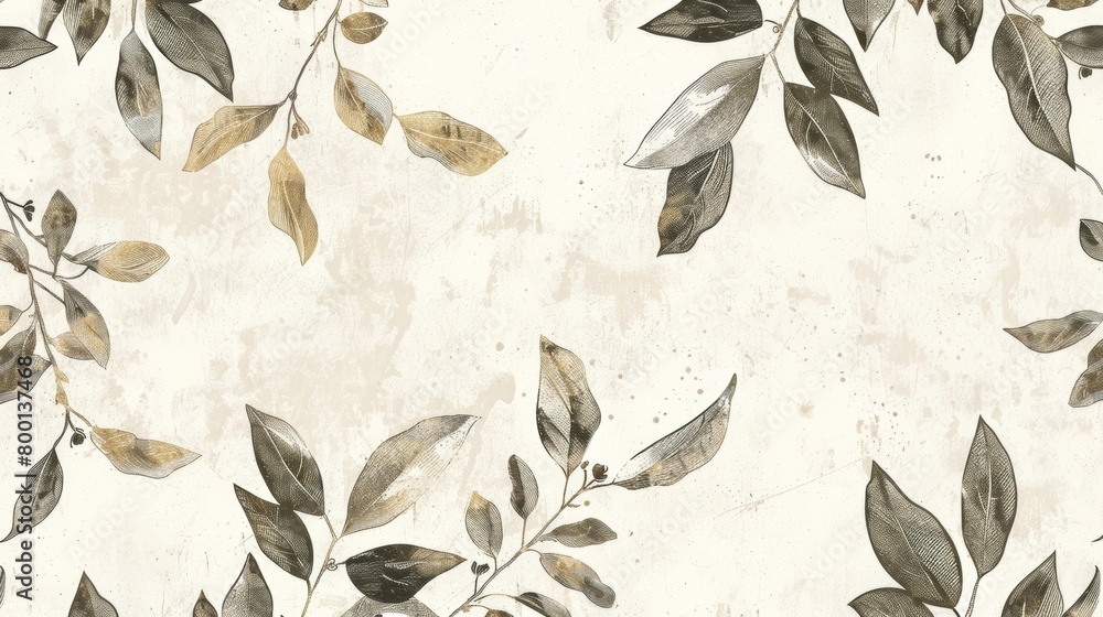 Aufkleber a botanical line art with a vintage touch featuring soft and curved lines that evoke a sense of nost