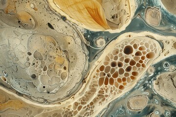 Microscopic cross-section of a fossil bone.