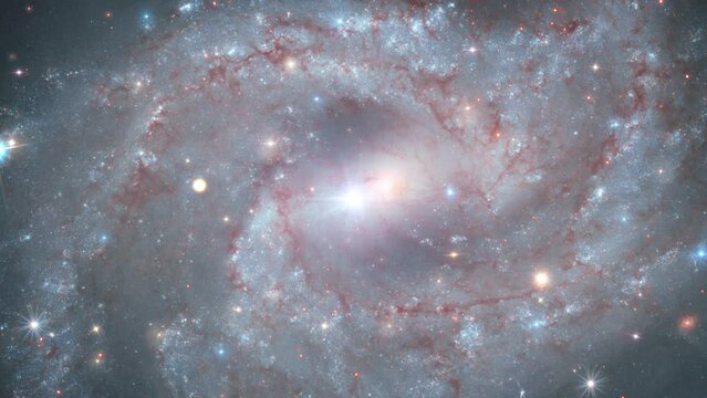 Space travel NGC2525 as a barred spiral galaxy located in the constellation Puppis Nebula in the starburst galaxy ,Traveling through star fields in space,4K 3D for scientific films. Elements of this i