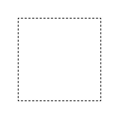A simple square formed by dashed lines - Basic geometric frame isolated on a transparent background