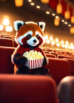 Cute small humanoid red panda sitting in a movie t (2).jpg