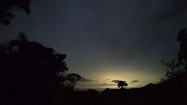 A mesmerizing sight - slow motion of lightning flashing through the evening sky. An epic natural spectacle captured in just a few seconds