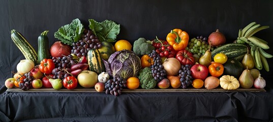 Assorted Fruits and Vegetables Display