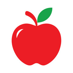 Apple icon vector. Red apple logo isolated on white background