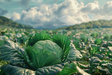 giant cabbage in a field, summer vibe