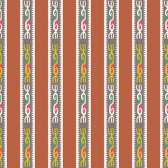 Seamless suzani pattern in orange background. Geometric shape patterns for fabrics and other things for creating different designs.	