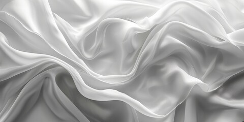 Fototapeta premium bright white fabric material in wavy layers of abstract background with dark shadows