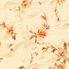 Elegant Floral Wallpaper Design with Autumn Color Palette