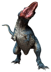 3D Rendering Tyrannosaurus Rex on White