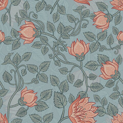 William and Morris seamless floral pattern design, textile pattern design, paper pattern