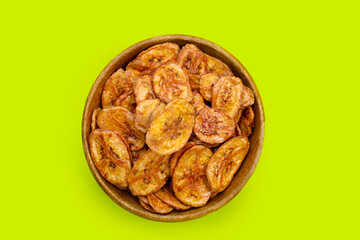 Crispy banana chips. Fruit snack
