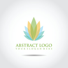 Abstract leaf logo template. Vector illustrator