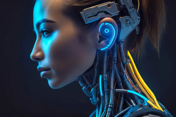 humanoid face artificial intelligence illustrations 
