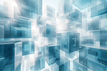 Technology concept background with frosted glass structures, 3d, illustration