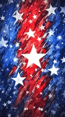 Red white and blue, stars and stripes background abstract