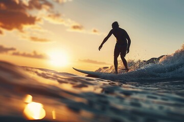 Skilled professional surfer riding waves gracefully on a surfboard in thrilling ocean action